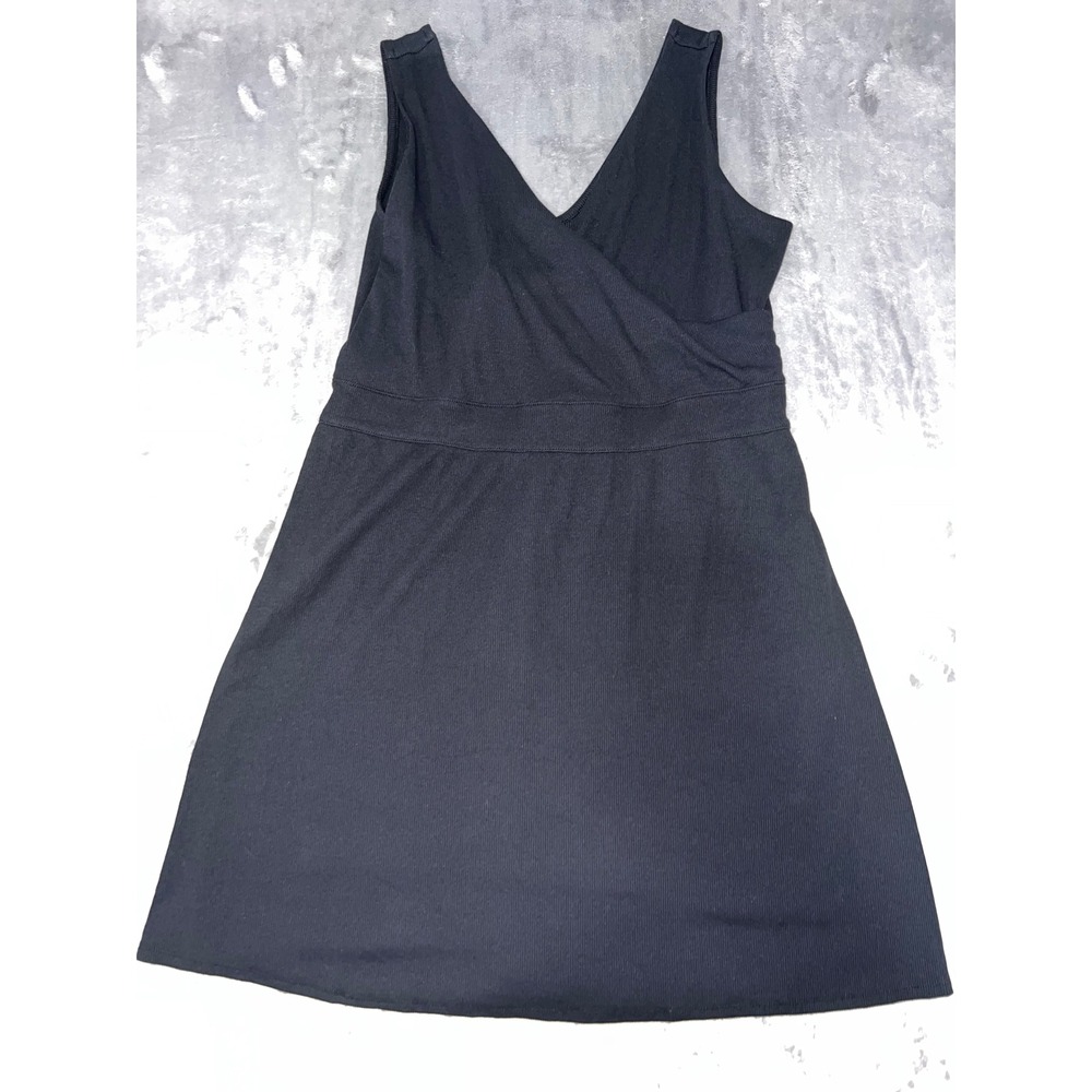 Maurices 24/7 Ribbed Surplice Wrap Dress Black XL NWT 207285Y